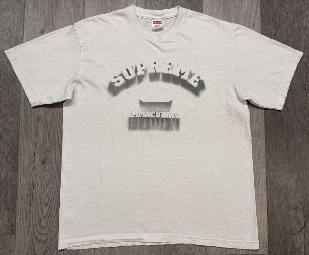 Supreme SS24 Men’s Shadow Logo White T-Shirt – Medium