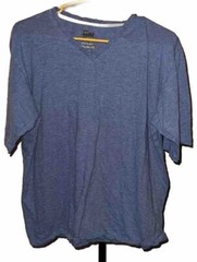 Blue Modern Fit Large 100% Cotton V-Neck T-Shirt