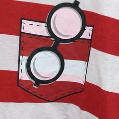 Where’s Waldo Tee Unisex 2XL Red White Striped Graphic Shirt Geekcore Novelty
