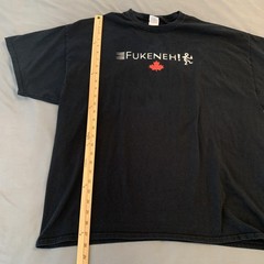 FUKENEH! Canada Maple Leaf Shirt Mens 2XL Black Funny Graphic Novelty Tee Humor