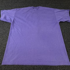 Vintage Fashion Gear Shirt Mens XL Purple Button Flower Applique Made USA 80s