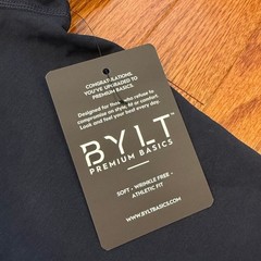 New BYLT Premium Drop Cut Lux V-Neck Shirt Mens XL Navy Blue Tee Short Sleeve