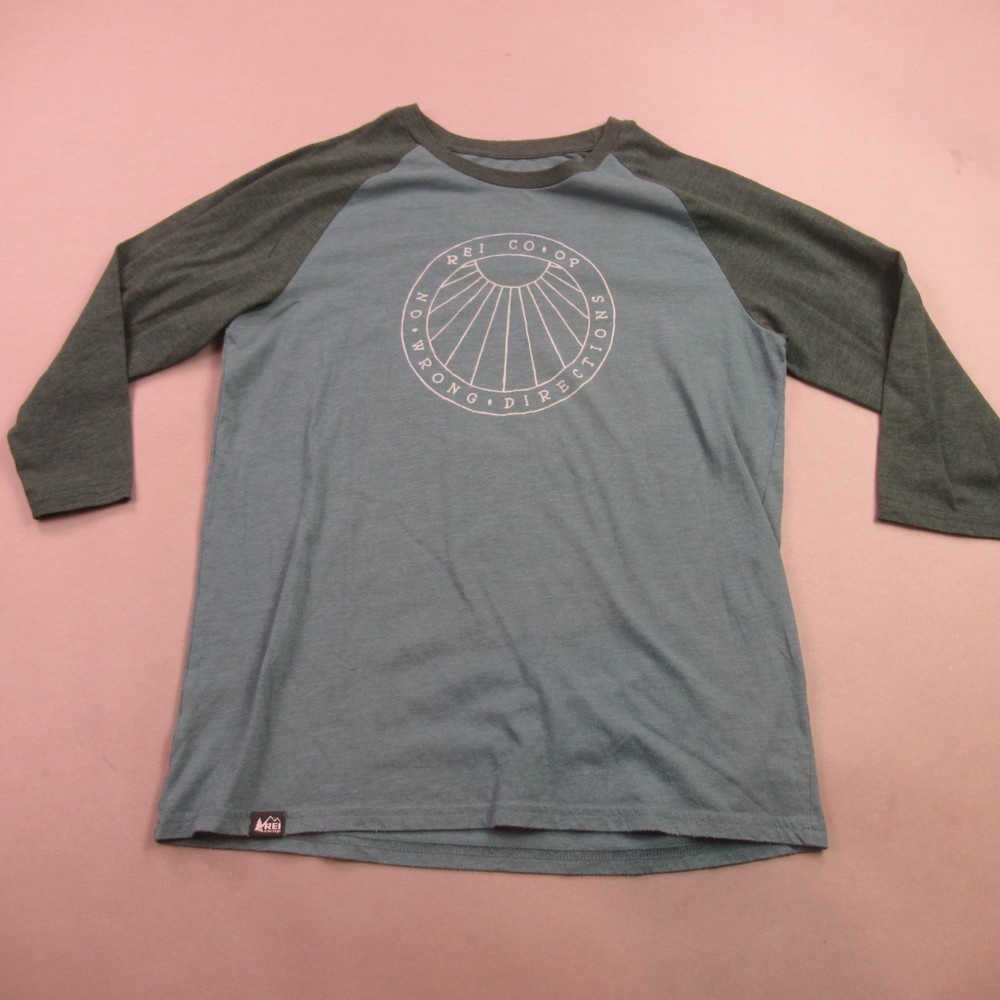 REI Shirt Mens Medium 3/4 Sleeve Crew Neck Casual Lightweight Outdoors