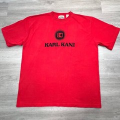 Karl Kani Graphic T-Shirt Size XXL Embroidered Logo Hip Hop Streetwear Red