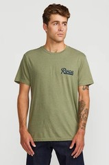 RVCA Men’s Script Sealed T-Shirt Short Sleeves Slim Fit In Ranger Green Size S