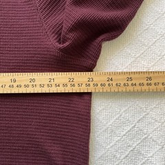 Men’s Thermal Waffle Knit Shirt XL Burgundy Crewneck Layer Banded Cuffs Workwear