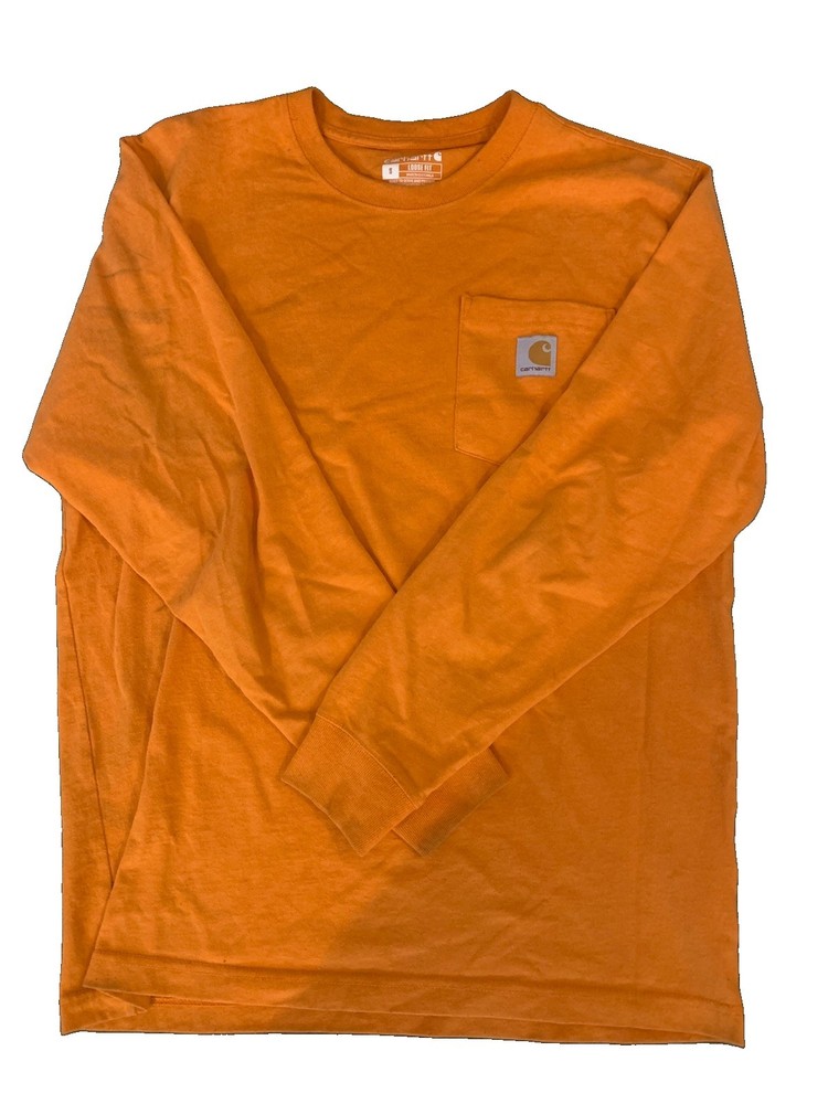 Carhartt Men’s Long Sleeve T-Shirt High Visibility Size Small