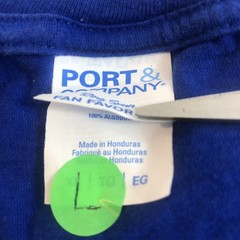 Mens Large Coin Collecting Makes Cents Cotton T-Shirt Port & Company Blue