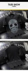 New Fashion Skull Rhinestones Summer Short Sleeve Luxury Men Streetwear T-Shirt