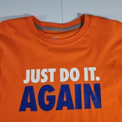 Nike Just Do It Again Men’s XL Orange Long Sleeve T-Shirt Ribbed Cuffs NWOT Flaw