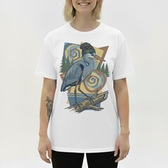 Great Blue Heron T-Shirt Beanie Hat Geometric Outdoor Nature Bird Lover Gift
