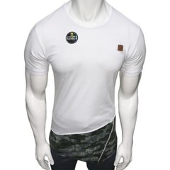 NWT STYLE HIP HOP EXTENDED CAMO ZIPPER CASUAL MEN’S T-SHIRT TEE SIZE M L