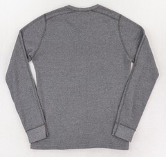 Wallace & Barnes Waffle Henley Shirt Men’s Medium Tall Gray Thermal Long Sleeve