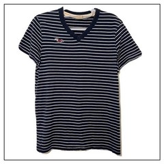 Hollister Shirt Men S Navy Casual Weekend Striped Short Sleeve V Neck Tee Y2K