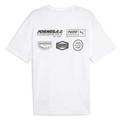 PUMA F1 Statement Graphic Crew Neck Short Sleeve T-Shirt Mens White Casual Tops