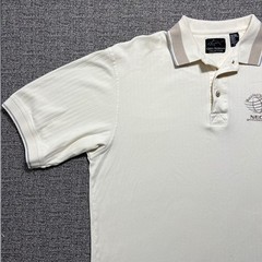 Vintage 90s Greg Norman Collection Mens Golf Polo Shirt Tan Ribbed Cotton Large