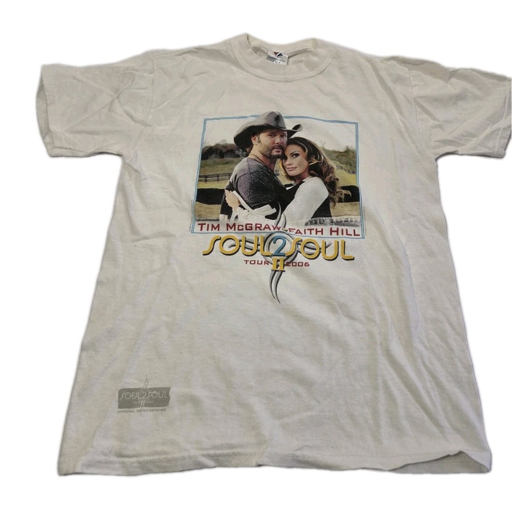 Vintage Tim McGraw Faith Hill Shirt Concert Tour 2006 cities Size Small