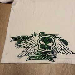No Fear Shirt Mens Large White Skull Wings Logo Graphic Tee Motocross Metal