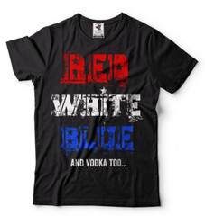 Red White and Blue 4th of July T-shirt Independence day Shirt Mens America Tee