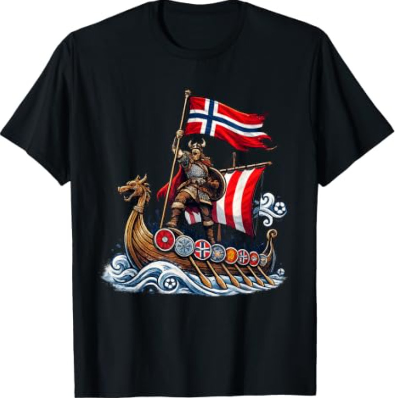 Ro Ro Norway Viking Ship Soccer Norwegian Fan T-Shirt
