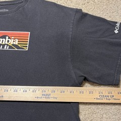 Columbia Sportswear Sunset Box Logo T Shirt Mens XL Black Outdoor Hiking Tee