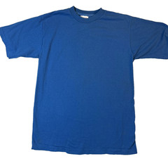 Vintage 90s United Sports Blank TShirt Mens L Blue Heavyweight Single Stitch USA