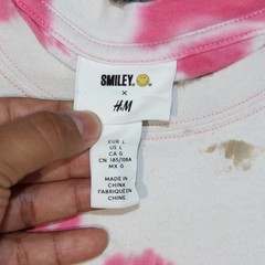Smiley x HM Positive State of Mind Tie Dye T-Shirt Men’s Size L Pink Yellow