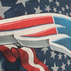 New England Patriots Tie-Dye T-Shirt Men’s Size XL Blue Gray Red All-Over-Print