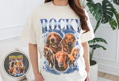 Custom Pet Photo Shirt Personalized Dog Cat Portrait Vintage Bootleg Tee