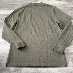 Duluth Trading Long Sleeve Graphic T-Shirt Men Large Green Neon Logo 100% Cotton