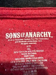 Sons Of Anarchy Mens Shirt Size XL Red Black Long Sleeve Cotton Blend SOA