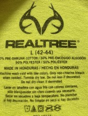 NEW! Realtree Hunting T Shirt/ Men’s (L) Safety Yellow Cotton Poly Blend NWT