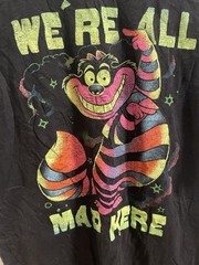 Disney Alice in Wonderland Cheshire Cat Shirt Men’s Large We’re All Mad Here