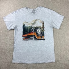 Southern Pacific 4449 Train Graphic Tee Daylight Sales T-Shirt Mens Large Gray