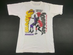 Vintage Michael Jordan Magic Johnson Lakers Vs Bulls T Shirt Mens Large L White