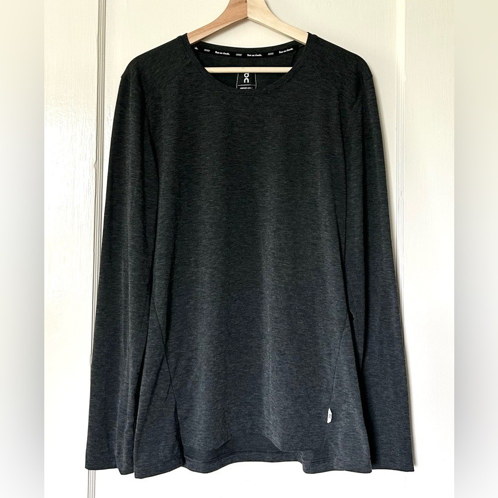 On Running Men’s Comfort Long T Black Long Sleeve Wool Blend M Gym Base Layer