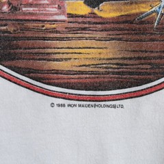Vintage 1988 Iron Maiden Seventh Son Tour Raglan Shirt Double Sided Rare S
