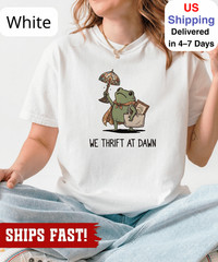 We Thrift At Dawn Shirt, Funny Frog Meme Thrifting Tee, Thrift Lover TShirt, Vin