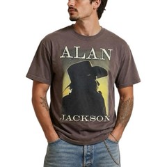Vintage Alan Jackson Tshirt Brown 90s Country Music Graphic Concert Band Tee – L