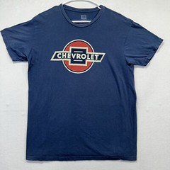 Chevrolet Shirt Large Blue Mens Chevy American Trucks Cars Automotive Tee Racing