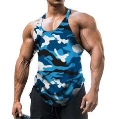 Men Gym Vest Racerback Bodybuilding Muscle Stringer camouflage Tank Fitness Tops