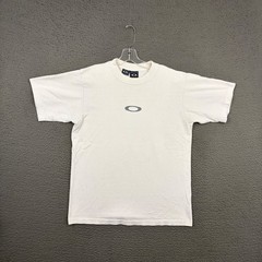 90s Vintage Oakley Software T-Shirt Mens Medium White Center Hit Saw Logo Skater