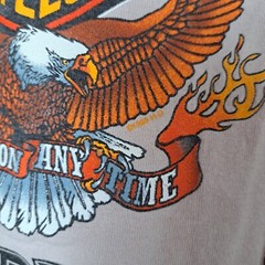 Vintage Harley Davidson T-Shirt Mens Large Beige Holoubek Ann Arbor, MI USA 98′
