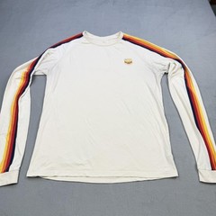 Marine Layer Shirt Mens Small White Rainbow Stripe Long Sleeve Tee Lost & Found
