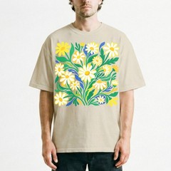 Groovy Floral Daisy T-Shirt Colorful Botanical Wildflower Nature Spring Tee