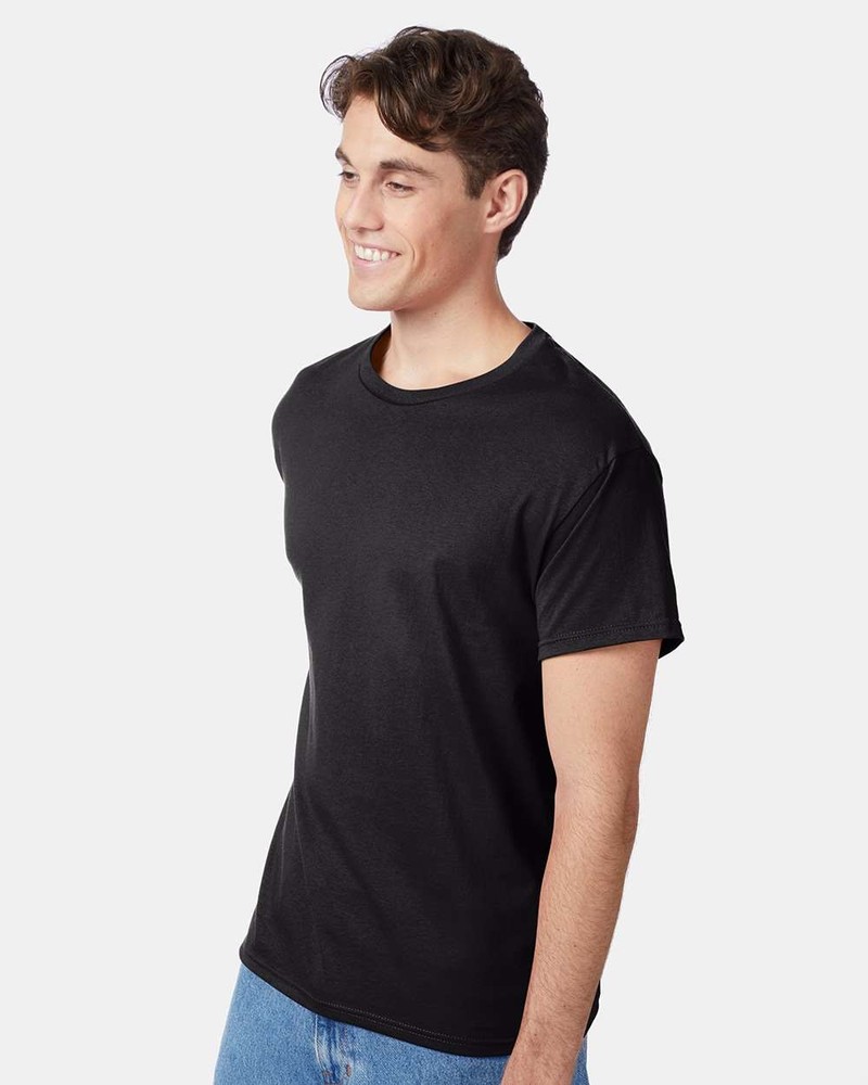 🔥 Hanes Unisex Authentic Short Sleeve Cotton & Blends T-Shirt 5250 Black 2XL