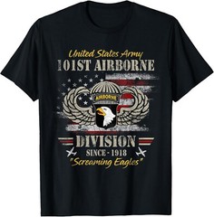 US Army 101st Airborne Paratrooper Veteran Screaming Eagles Tee