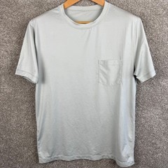 Vuori Mens Large Performance T-Shirt Light Grey Short Sleeve Chest Pocket