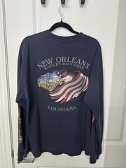 Harley Davidson Long Sleeve Shirt Mens Large New Orleans Louisiana Eagle Flame