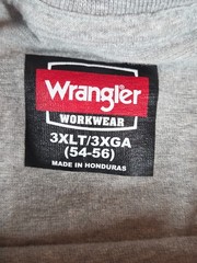 Wrangler Workwear Men’s 3XLT Gray Heavyweight Short Sleeve Pocket T-Shirt